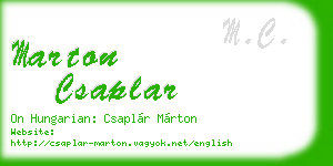marton csaplar business card