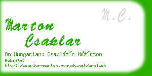 marton csaplar business card